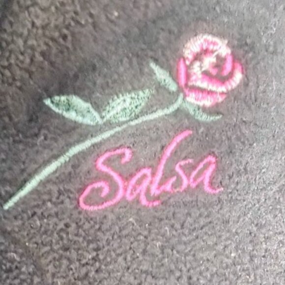 HOT CHILLYS SALSA BLACK HOODIE FUZZY LINING EMBROIDERED TEXTURED FLEECE  LARGE - Picture 16 of 16